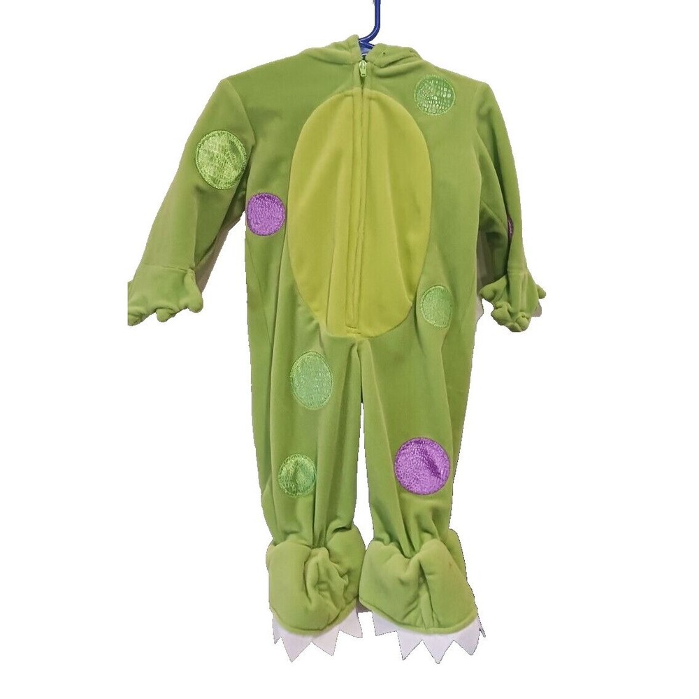 Miniwear Halloween Costume Green Dinosaur Blue Polka Dot Green plush 6-9 Mos 🦖